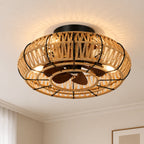 Minovia® Sora | Luxe Rotan Plafondlamp met Ventilator